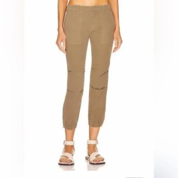 Nili Lotan French Military Cotton Twill Crop Pants Khaki Camel Size 2 - Picture 1 of 6